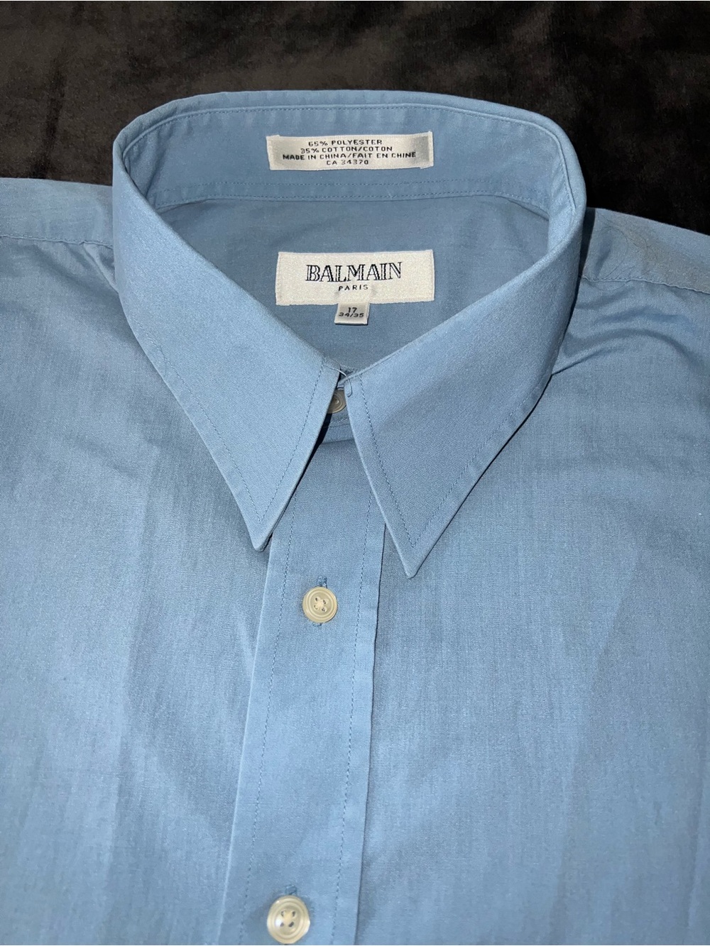 Balmain Vintage Shirt Button Down Mens Size 17- 34/35